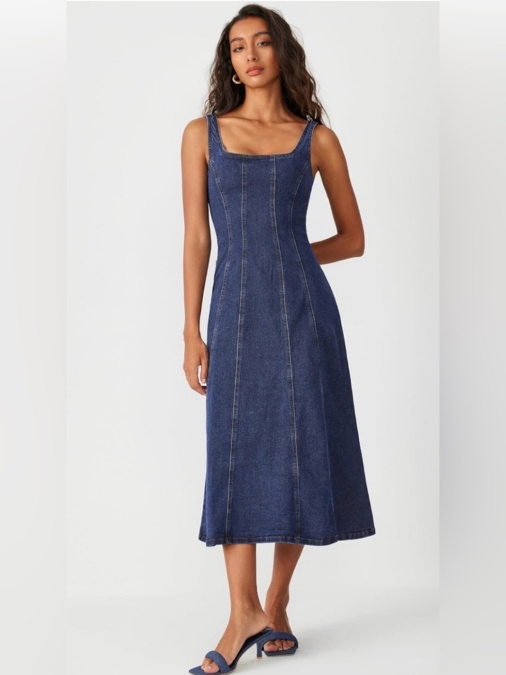 Cider Dark Denim Midi Dress - Picture 3 of 8